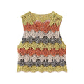 Sommer Damenbekleidung Street Casual Aushöhlen Cutout Rund Ärmelloses Strickoberteil