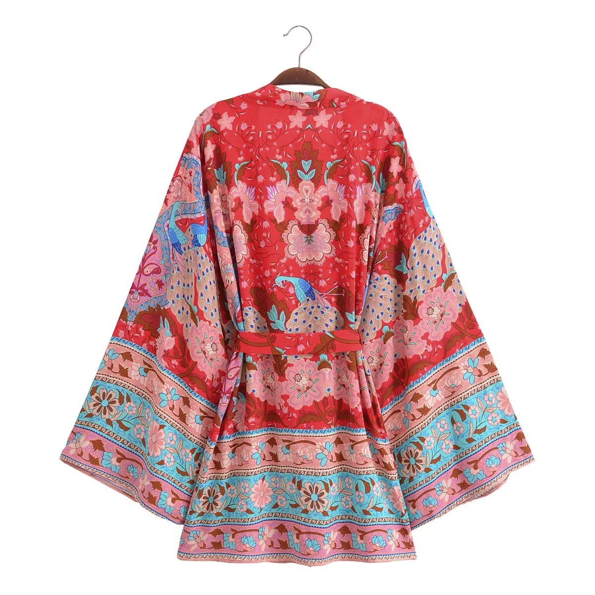 Sommer-Rayon-Gürtel-Kurz-Kimono-Cardigan