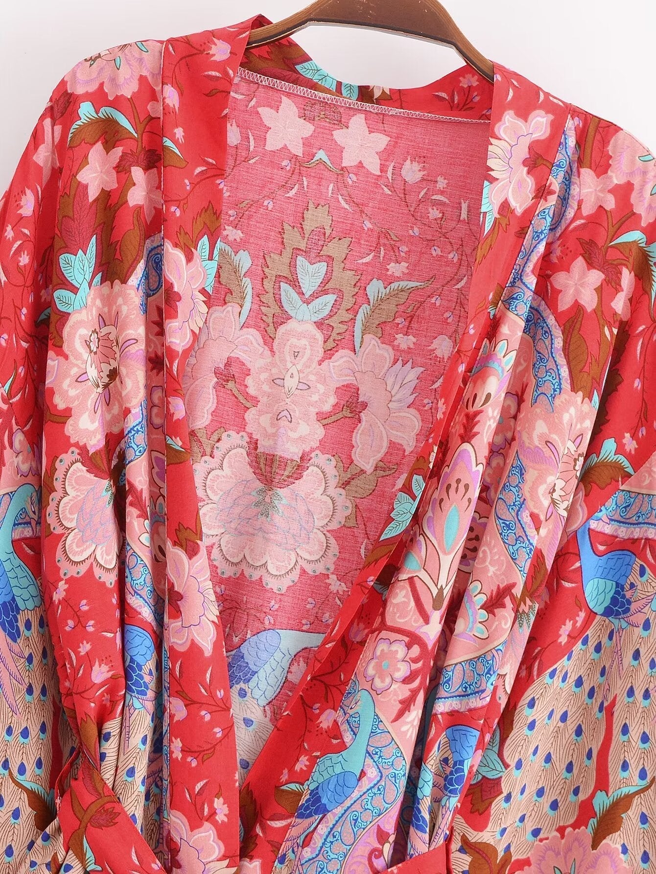 Sommer-Rayon-Gürtel-Kurz-Kimono-Cardigan