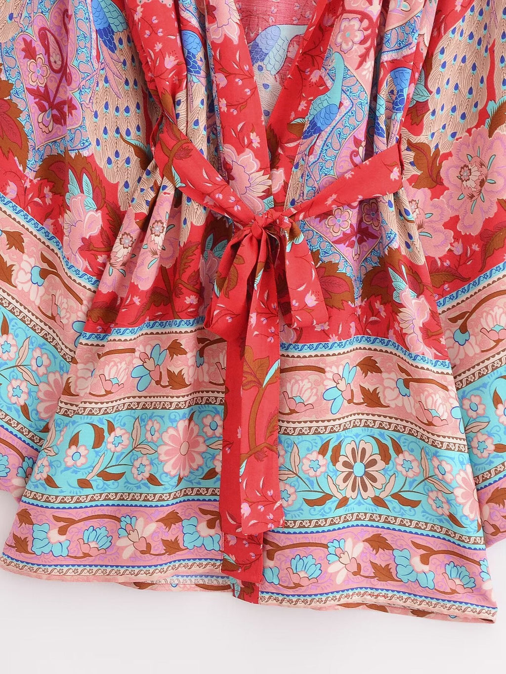 Sommer-Rayon-Gürtel-Kurz-Kimono-Cardigan