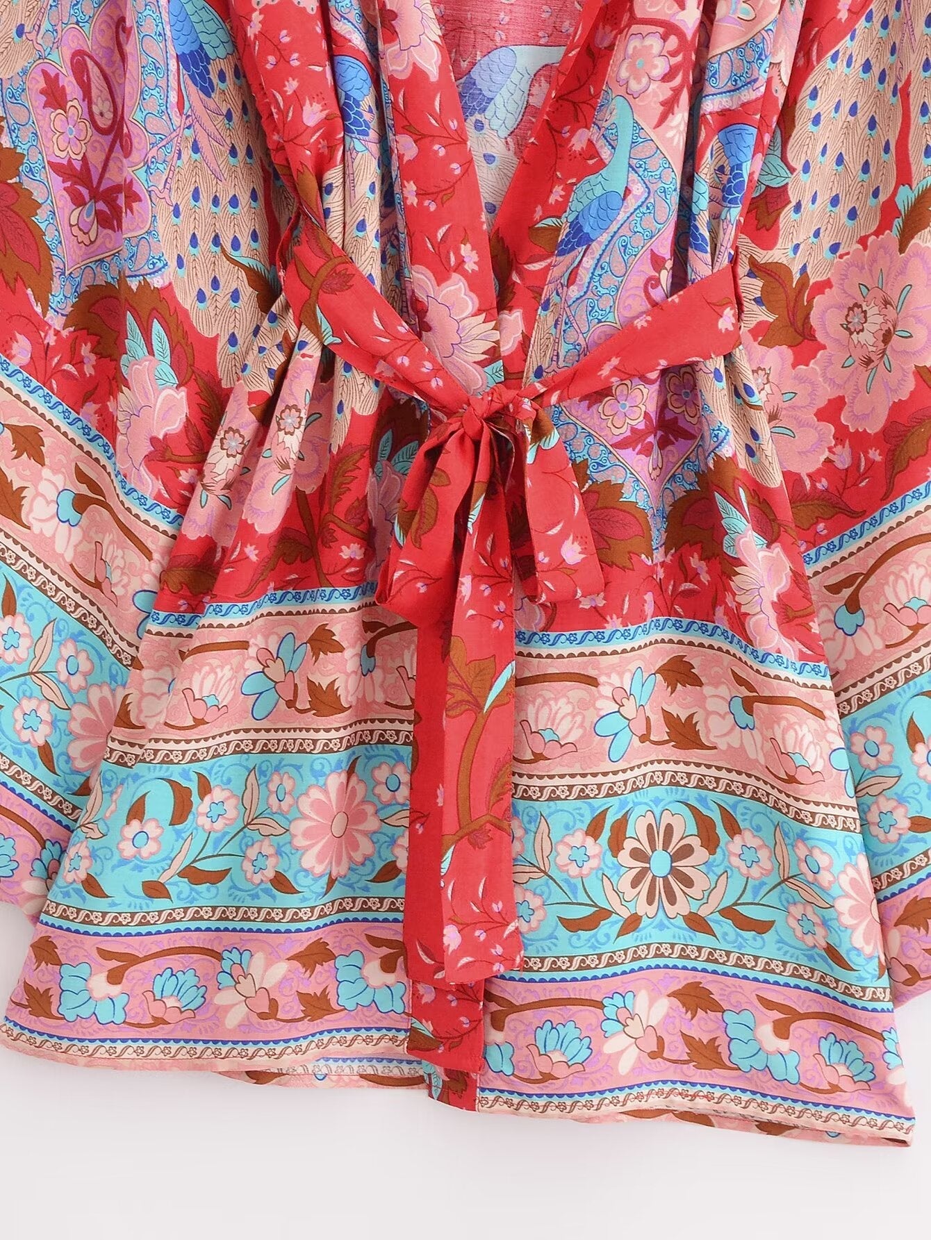 Sommer-Rayon-Gürtel-Kurz-Kimono-Cardigan