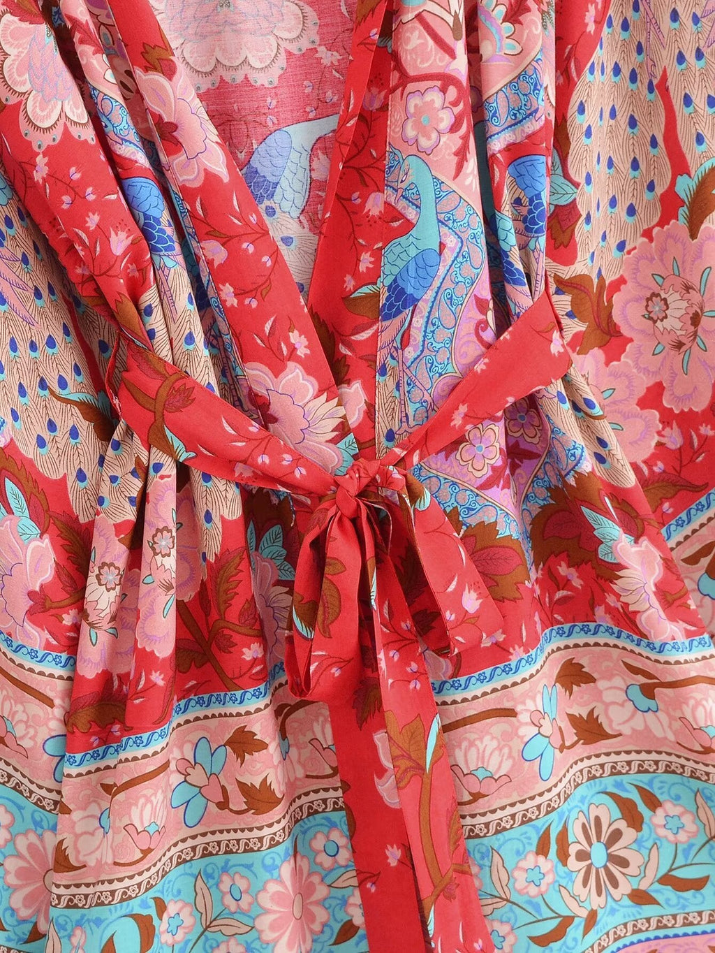 Sommer-Rayon-Gürtel-Kurz-Kimono-Cardigan