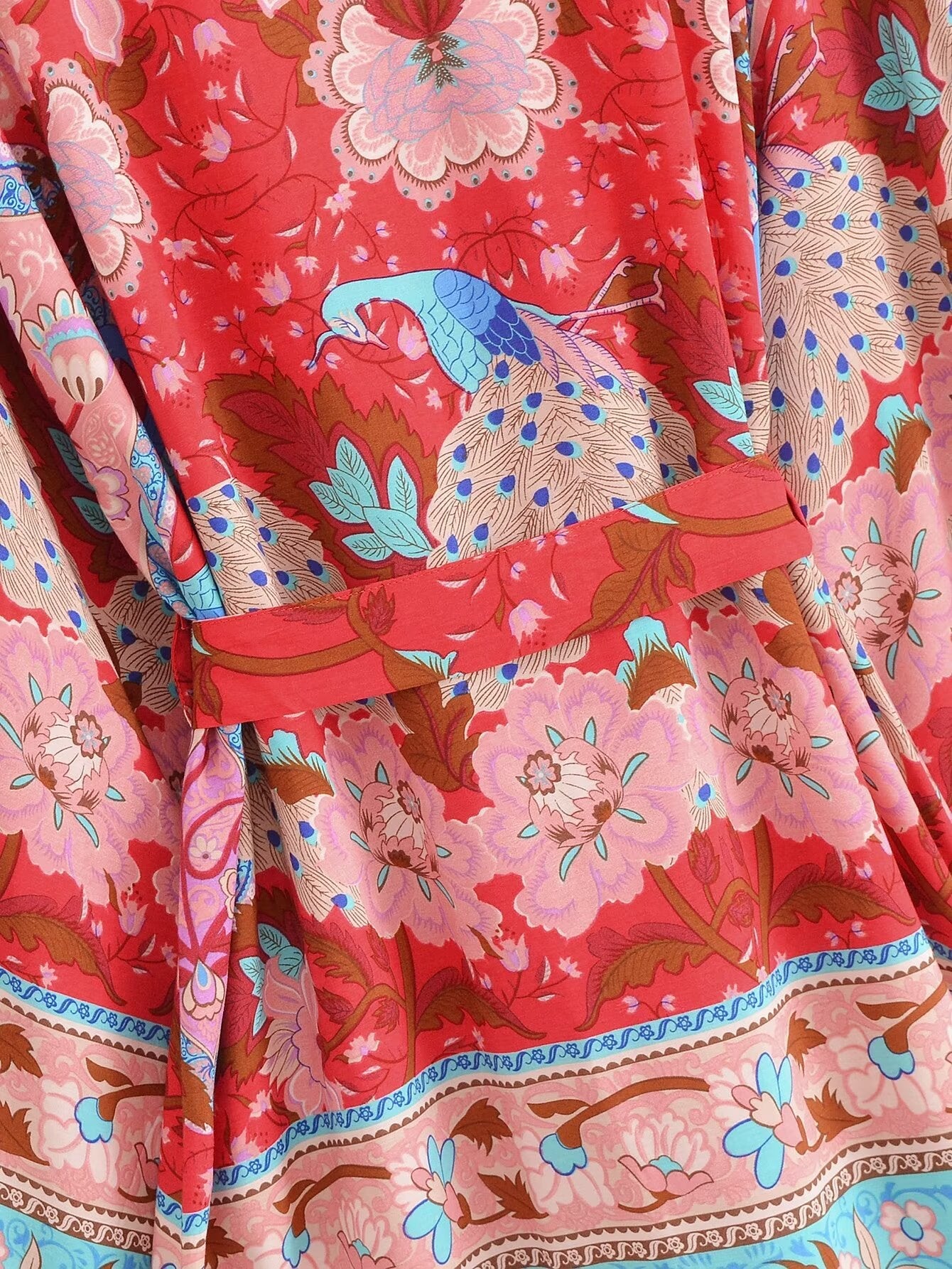 Sommer-Rayon-Gürtel-Kurz-Kimono-Cardigan