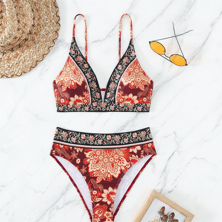 Bikini Kleiner Busen Push-Up Split Damen Badeanzug Sexy Bikini Badeanzug