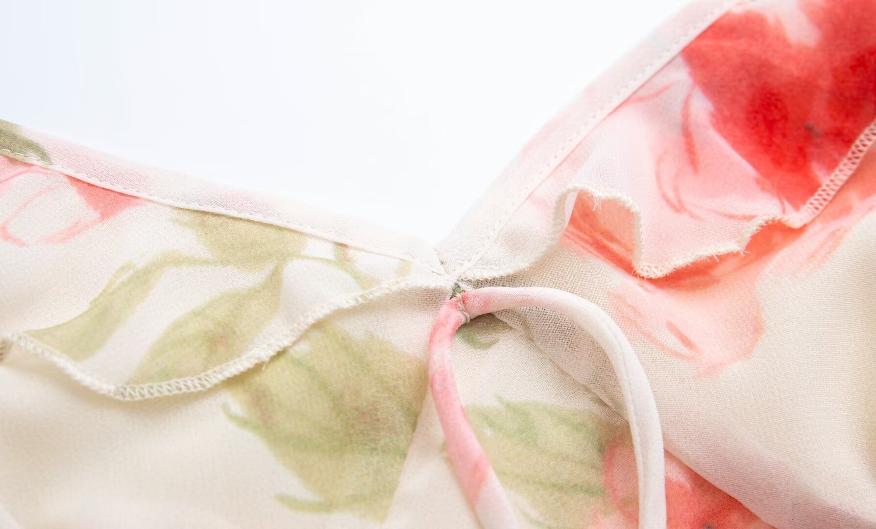 Frühling Sommer Französisch Sexy Romantisches Lotusblatt Bedrucktes V-Ausschnitt Schräg Geschnittenes Fischschwanzkleid