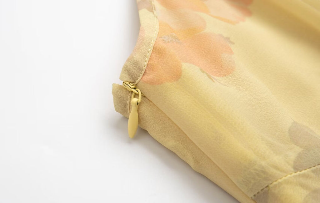 Robe d'été sexy à col en V et imprimé floral pour femme
