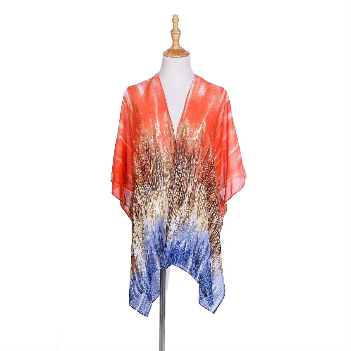 Frühling Sommer Farbverlauf Chiffon Sonnenschutz Cardigan Mantel