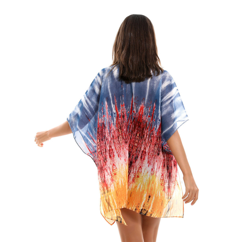 Frühling Sommer Farbverlauf Chiffon Sonnenschutz Cardigan Mantel