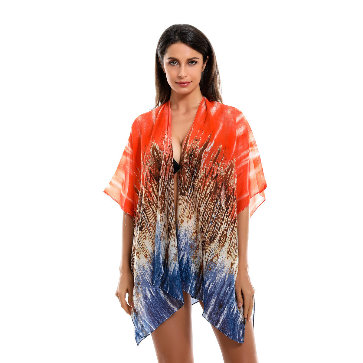 Frühling Sommer Farbverlauf Chiffon Sonnenschutz Cardigan Mantel
