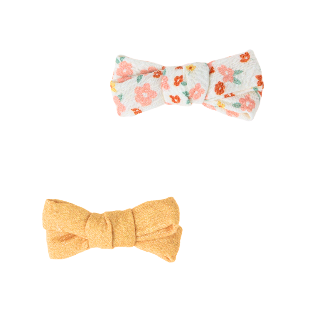 Single Bow Hair Clip | Organic | Sunset Meadow - The7Letter