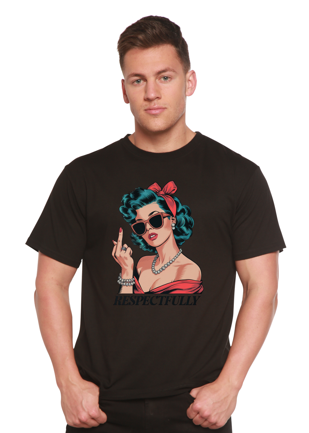 Respectfully Middle Finger Unisex Bamboo/Cotton Graphic T-Shirt - The7Letter