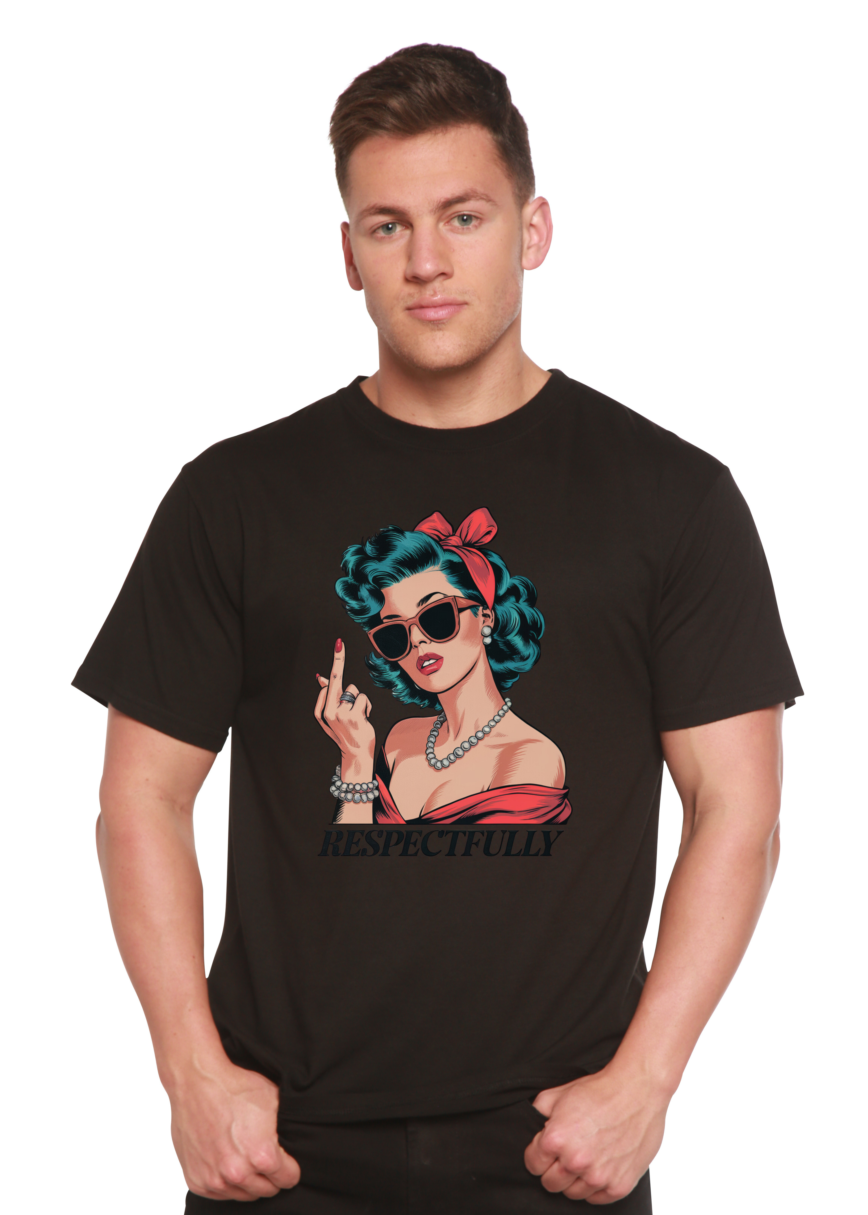 Respectfully Middle Finger Unisex Bamboo/Cotton Graphic T-Shirt - The7Letter
