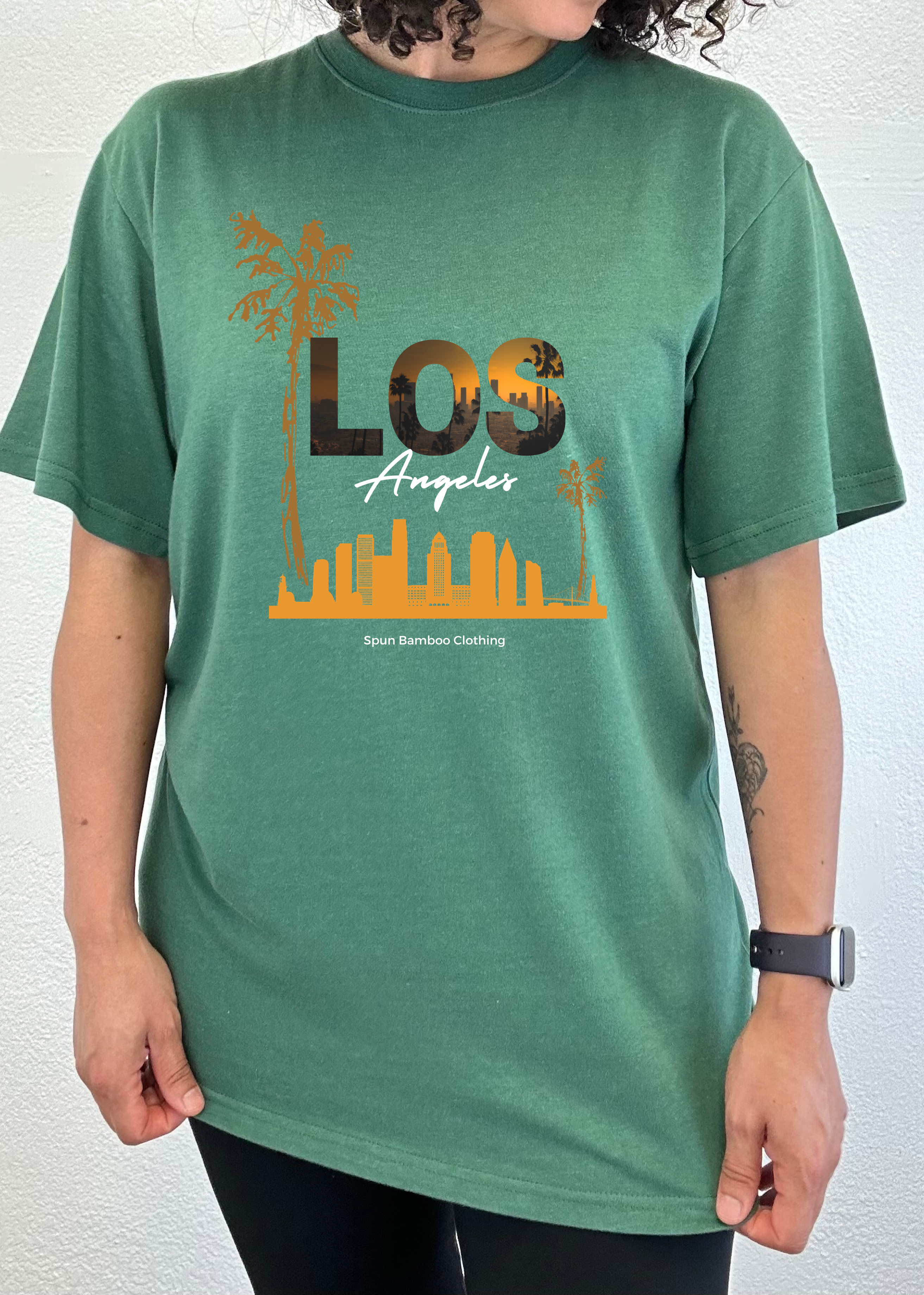 Los Angeles Unisex Bamboo Viscose/Organic Cotton Short Sleeve Graphic T-Shirt - The7Letter