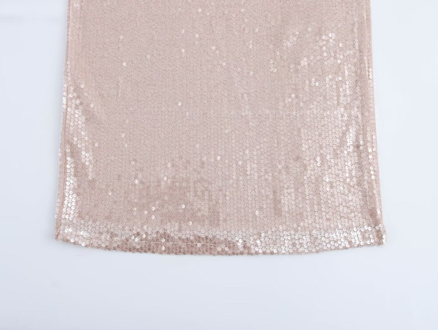 Französisches Pailletten-Plissee-Neckholderkleid für Damen