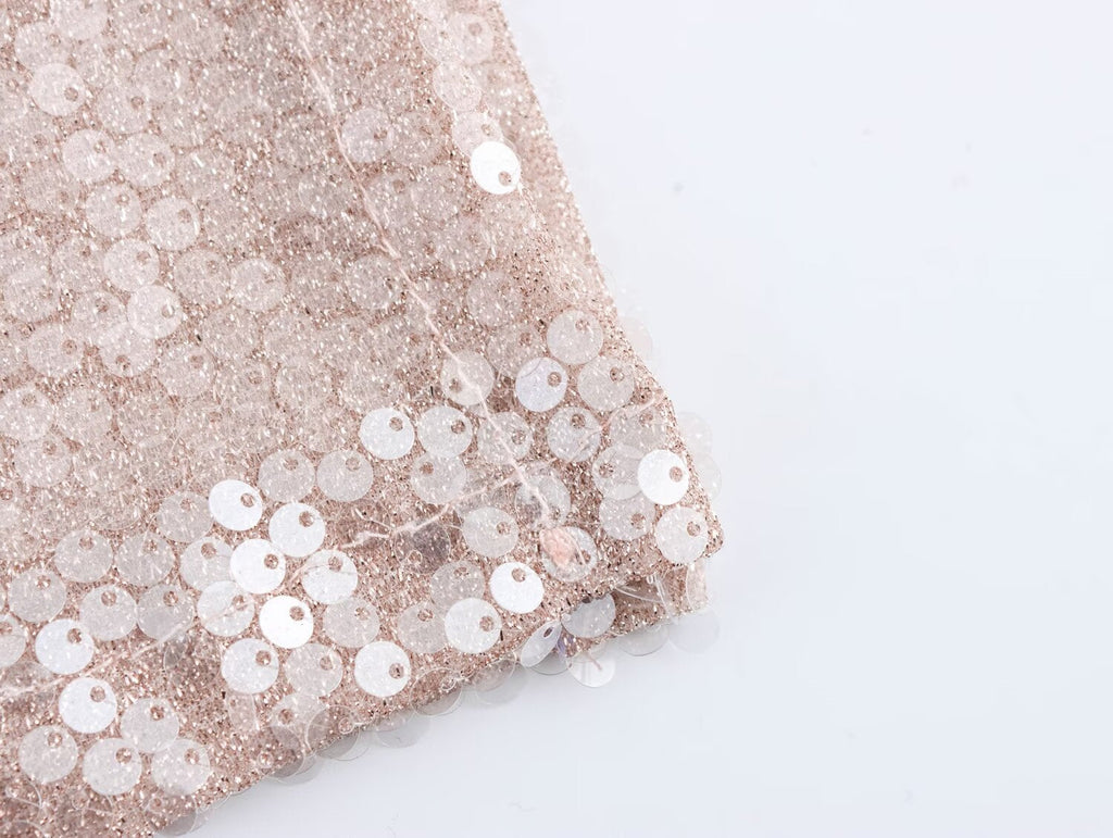 Französisches Pailletten-Plissee-Neckholderkleid für Damen