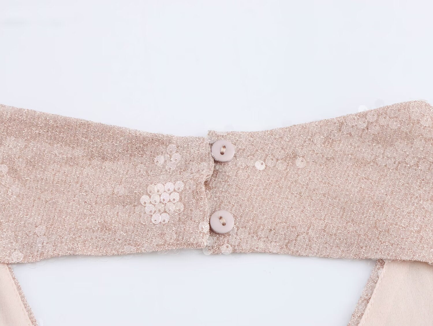 Französisches Pailletten-Plissee-Neckholderkleid für Damen