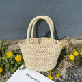 Sac en paille frais portable mignon sac tressé petite pochette coréenne petit panier sac femme