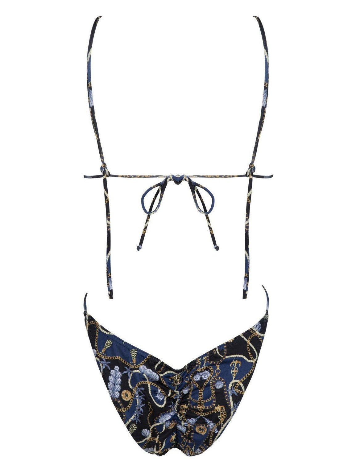Maillot de bain une pièce sexy à col en V plongeant pour femmes, imprimé, lacets au dos, sans dos, pour l'été