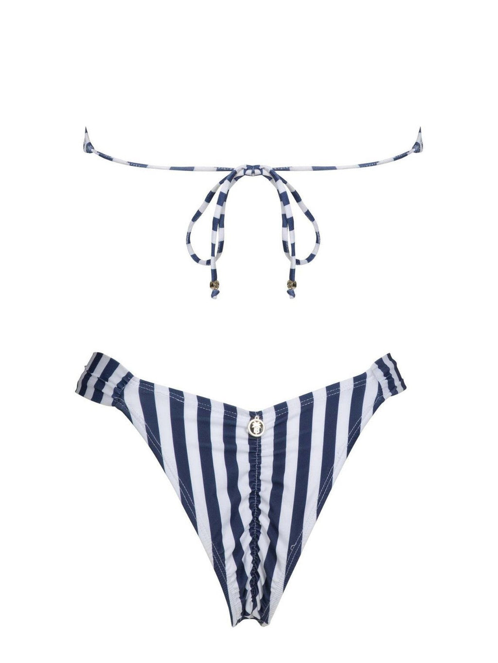 Gestreiftes Tube Top Sexy Bikini Sommer Rückenfreier Split-Badeanzug für Damen