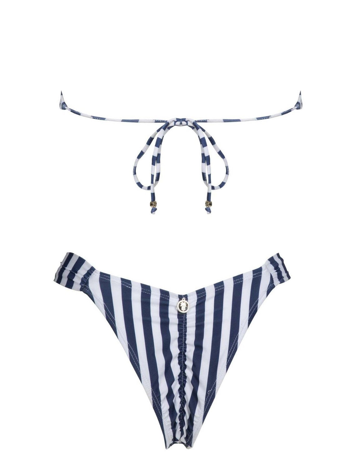 Gestreiftes Tube Top Sexy Bikini Sommer Rückenfreier Split-Badeanzug für Damen