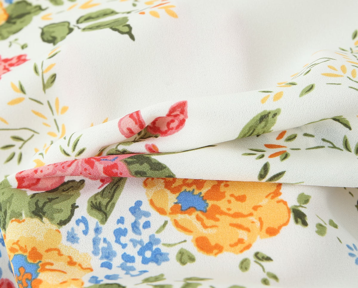 Sommer Damen Blumen Kleines Blumenmuster Schmal geschnittenes Kleid mit großen Trägern