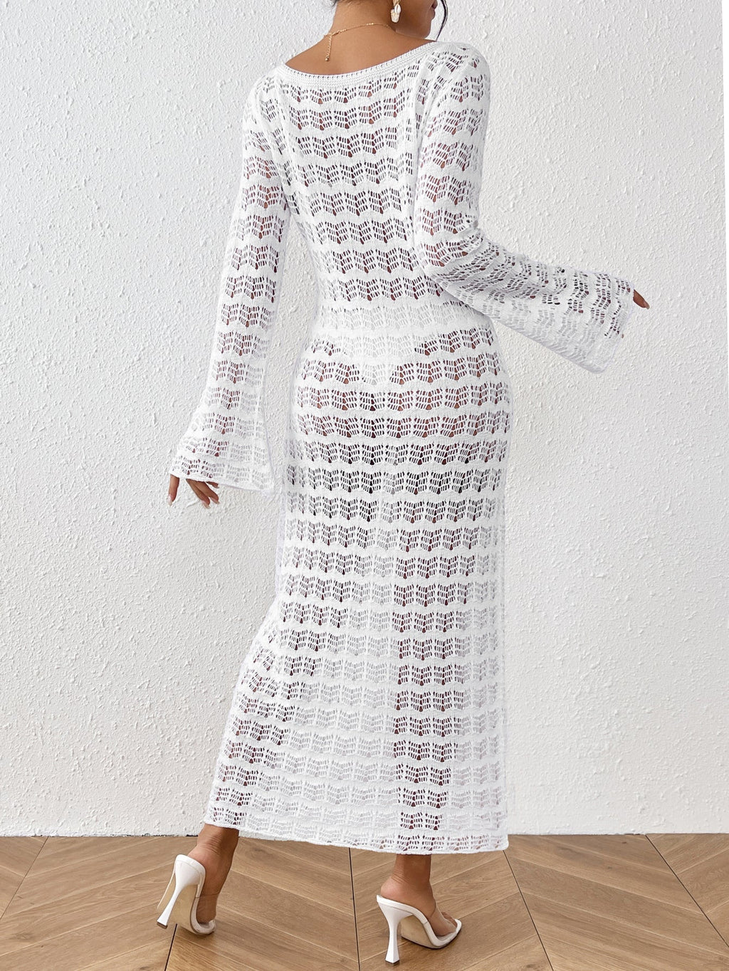 Robe tricotée sexy printemps-été, robe de plage, robe élégante pour femme