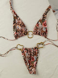 Ensembles deux pièces sexy en bikini, imprimé dentelle, taille basse, dos nu, sexy pour femmes, nouvelle arrivée