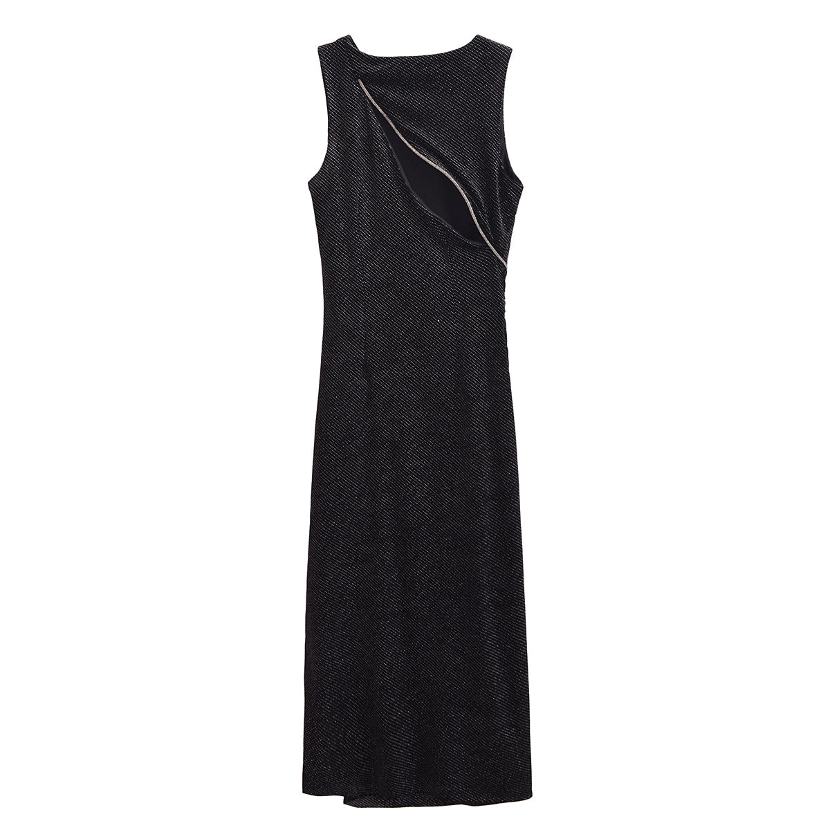 Robe sans manches en velours élégante et moulante ornée de brillants pour femme