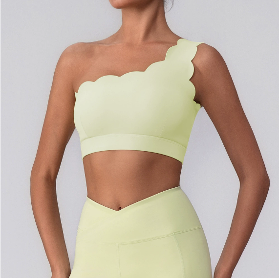 Nude Feel Dentelle avec Coussinet de Poitrine Veste de Yoga Soutien-Gorge de Sport Antichoc à Ténacité Moyenne Gilet de Fitness Ceinture d'Épaule