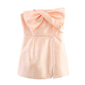 Vêtements Féminins Été Nœud Décoratif Mignon Sexy Bustier Champagne Robe Fourreau Taille Cintrée
