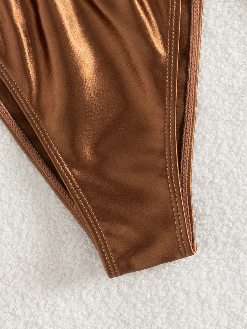 Maillot de bain fendu étranger sexy bikini couleur unie licou bikini maillot de bain taille basse