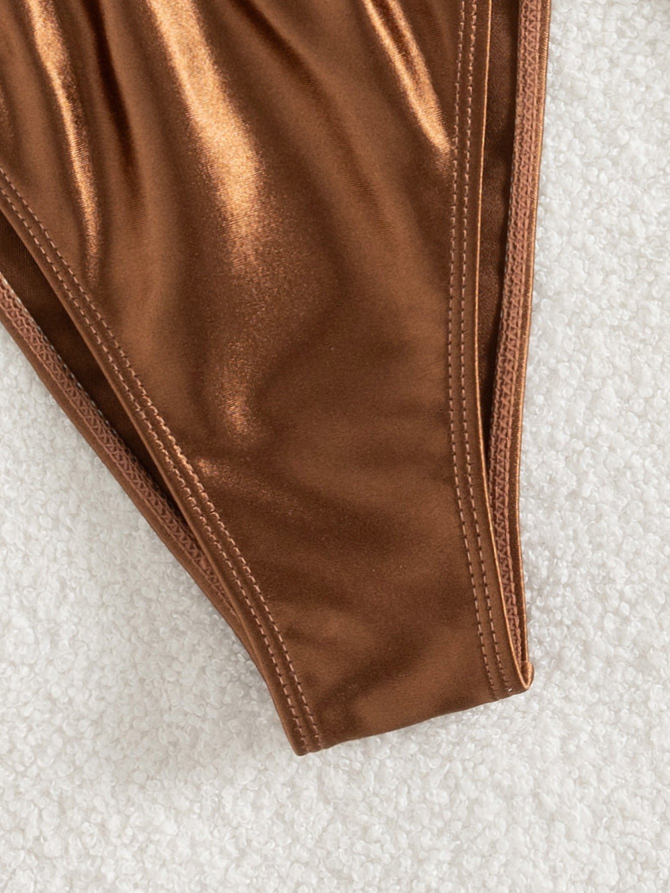 Maillot de bain fendu étranger sexy bikini couleur unie licou bikini maillot de bain taille basse