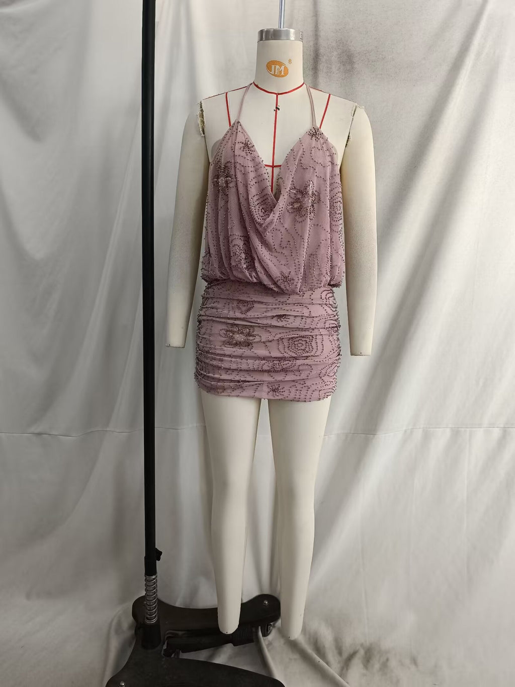 Sommer Damen Pailletten Mini-Trägerkleid