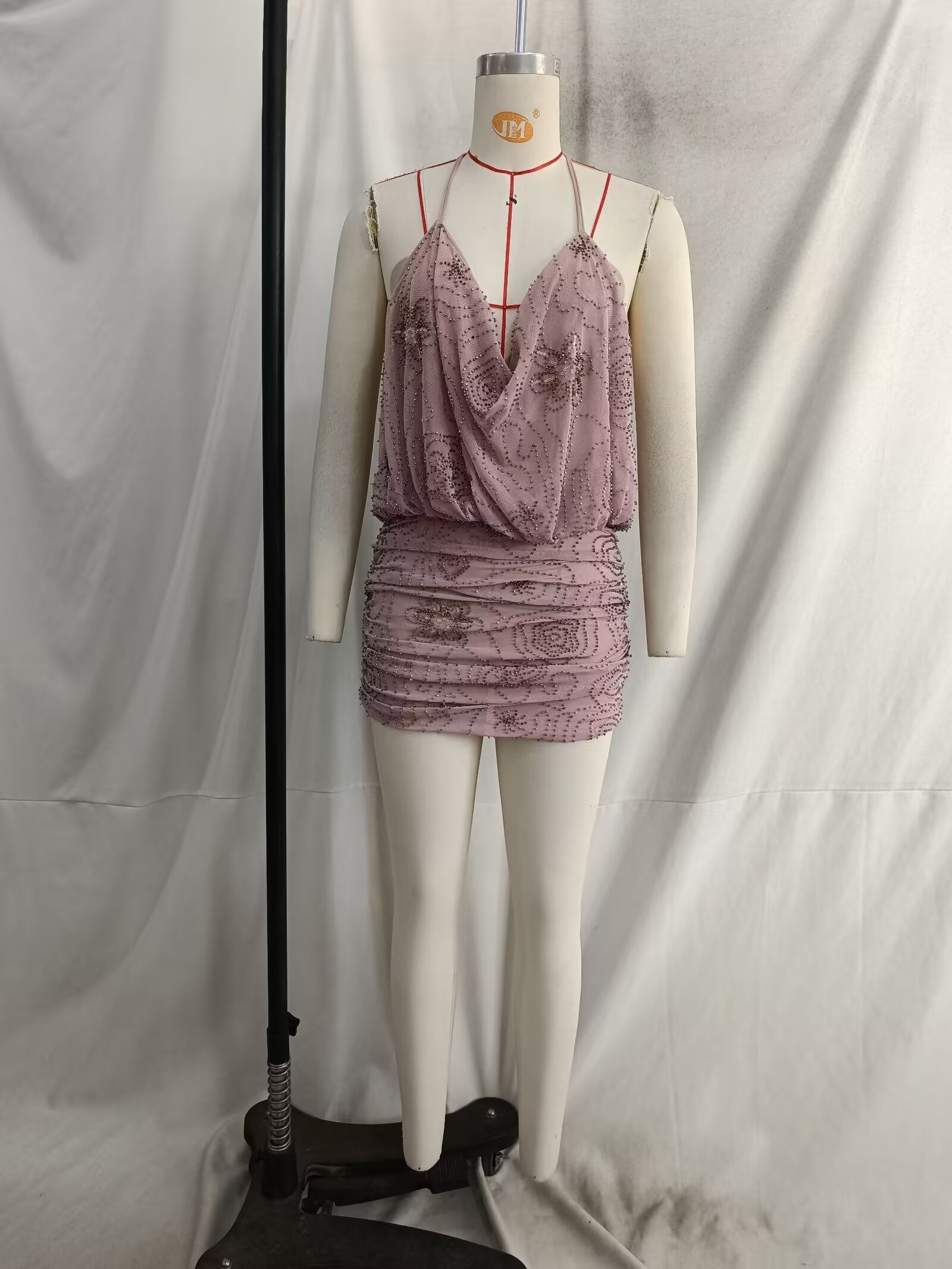 Sommer Damen Pailletten Mini-Trägerkleid
