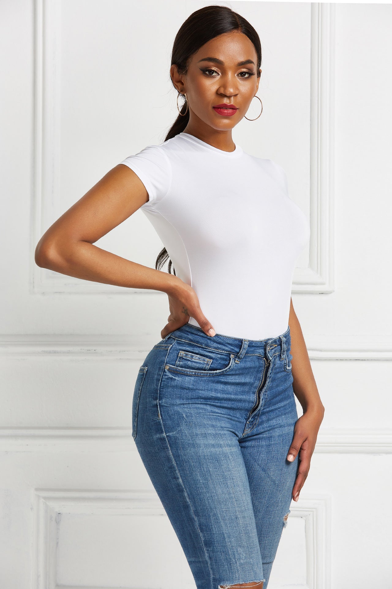 Damenbekleidung Sexy einfarbiges Unterziehshirt