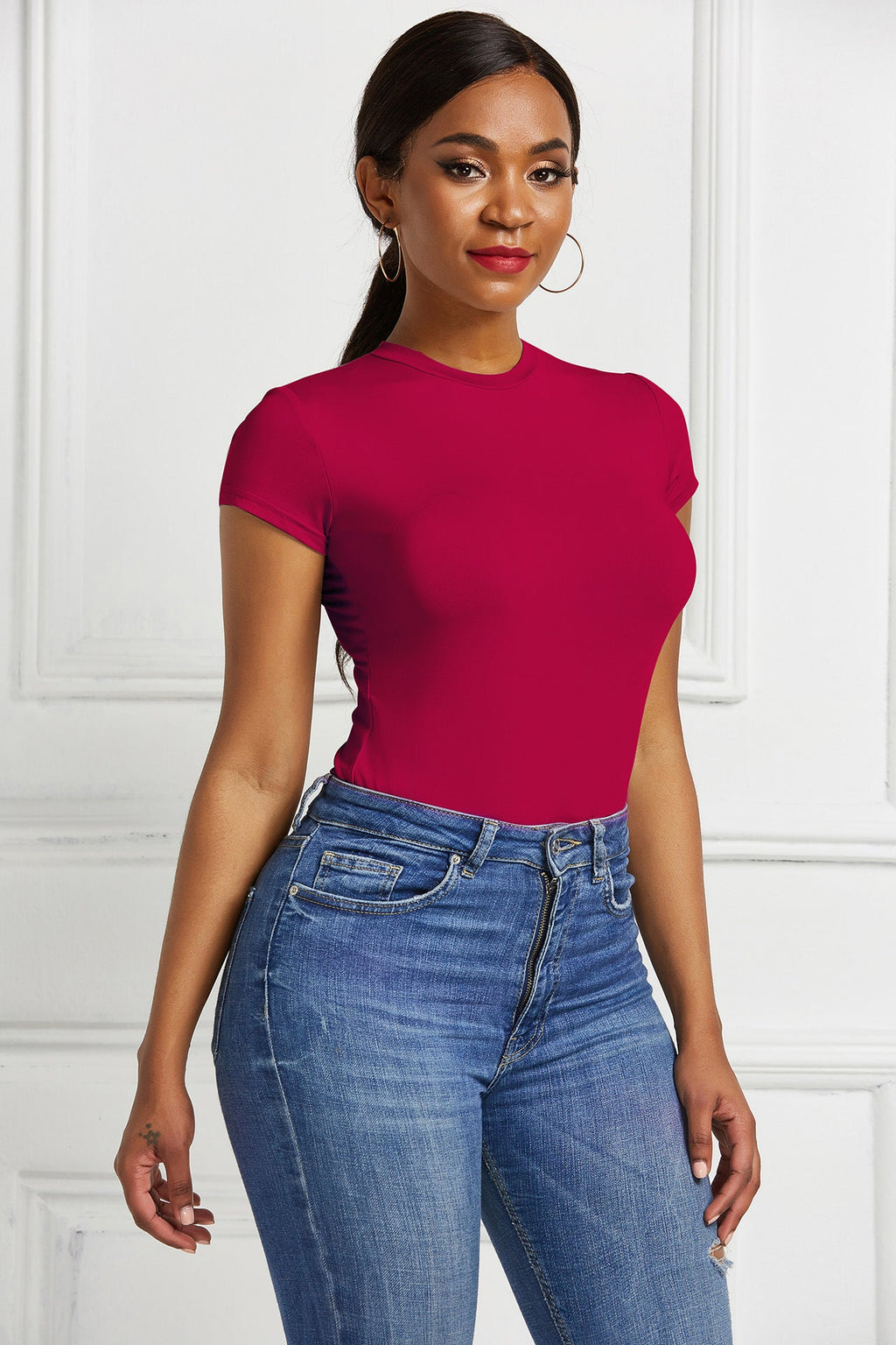Damenbekleidung Sexy einfarbiges Unterziehshirt