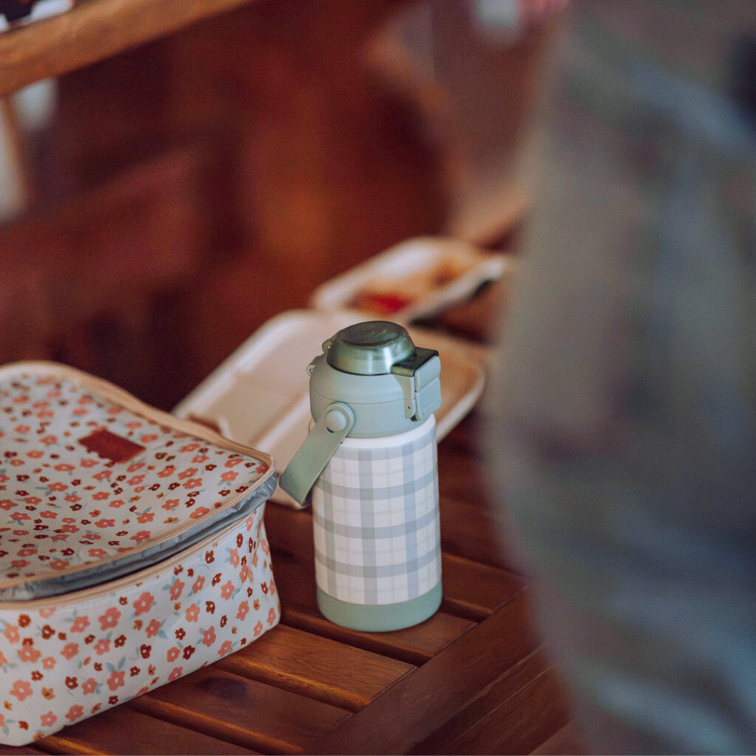 Sip + Chug 2 in 1 Thermo Water Bottle 12 oz. | Fern Plaid - The7Letter