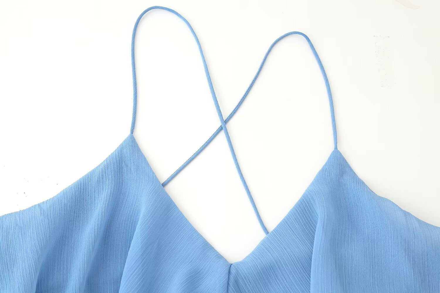 Robe à Bretelles Sexy avec Décoration Laminée pour Femmes