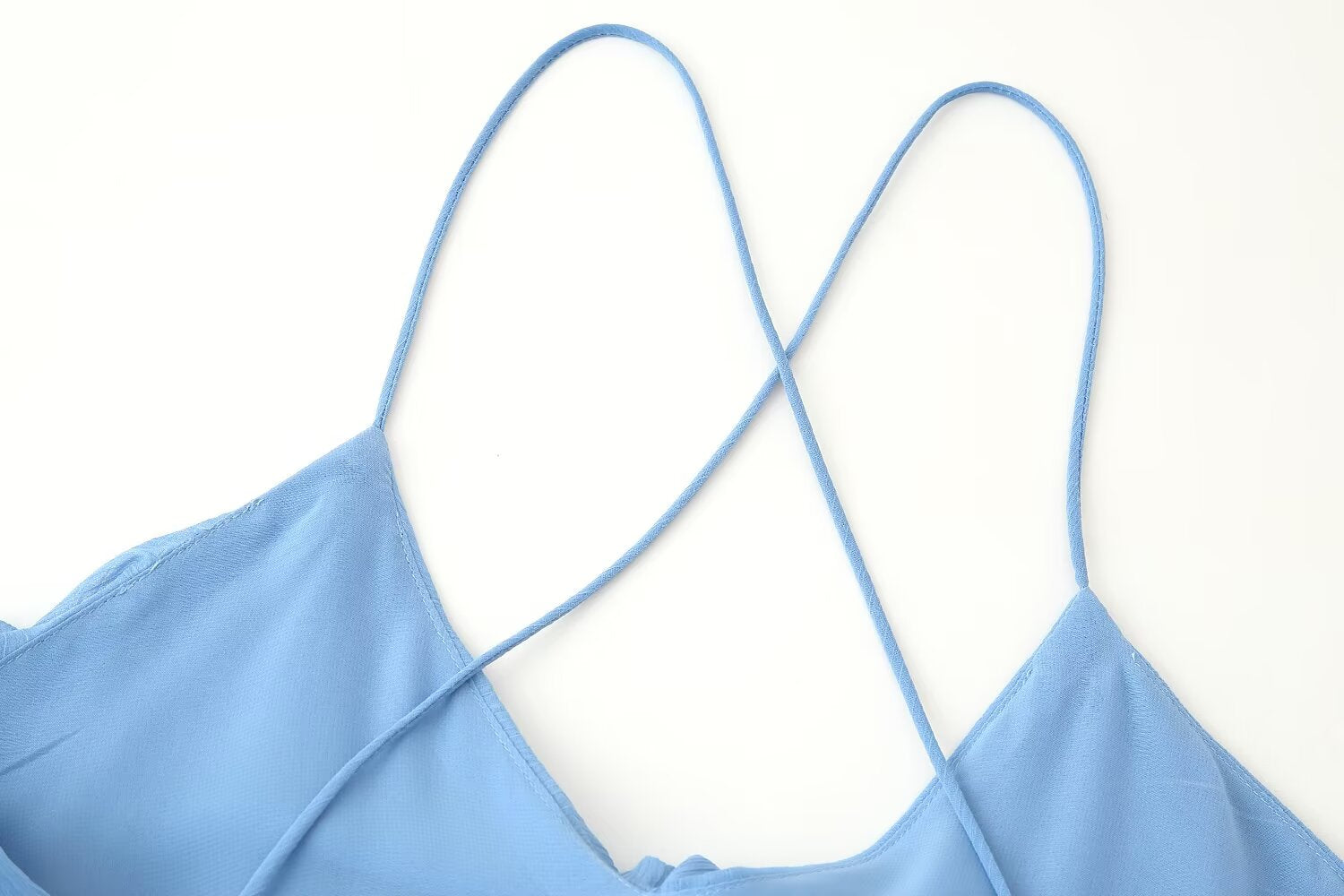 Robe à Bretelles Sexy avec Décoration Laminée pour Femmes
