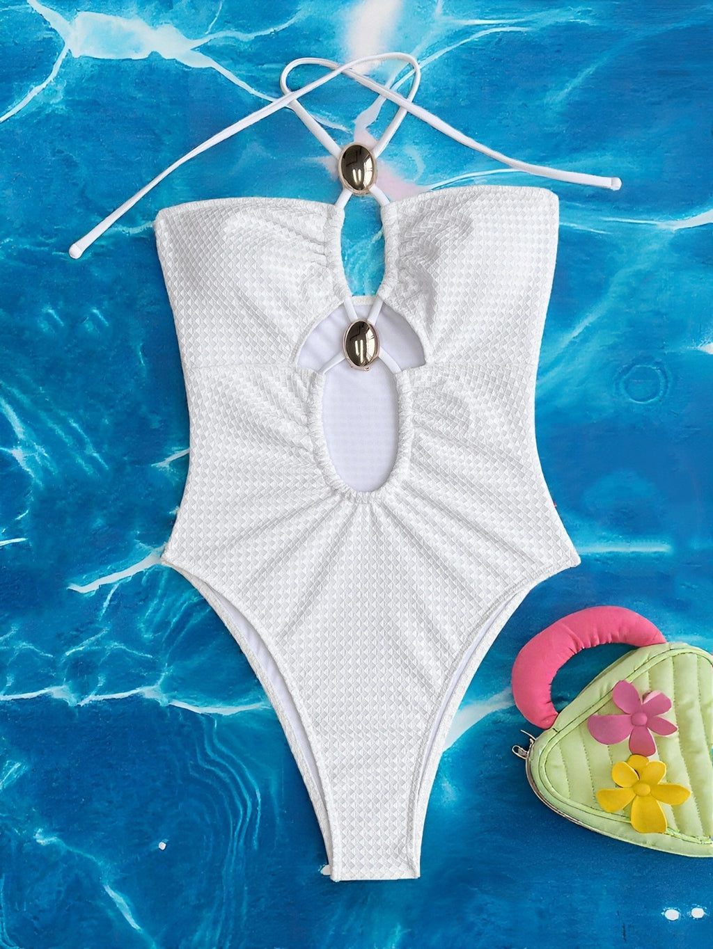 Maillot de bain une pièce Maillot de bain sexy Bikini Femme Maillot de bain dos nu Couleur unie