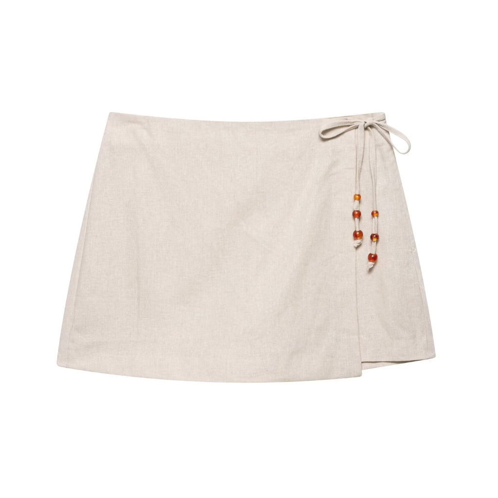 Sommer Damen Casual Ärmellose Perlenweste Shorts