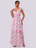 Élégance Estivale Femmes Ourlet Imprimé Floral Vêtements Longs Femmes