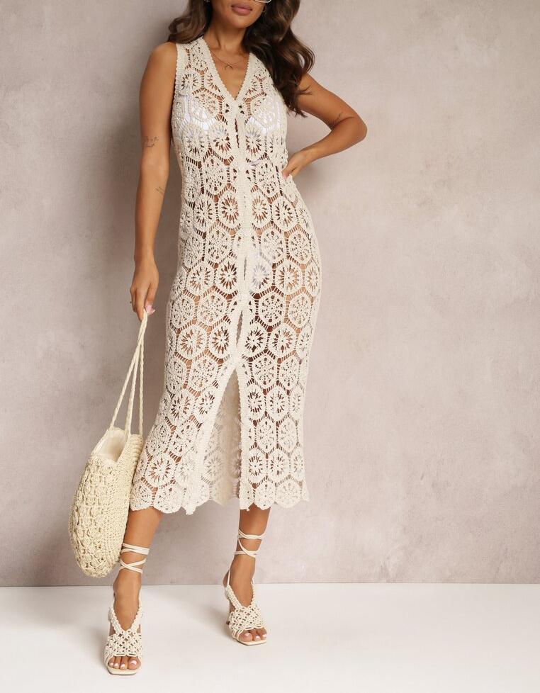 Chemisier Femme Au Crochet À Jour Ouvert Avec Un Cardigan Élégant De Style Bohème