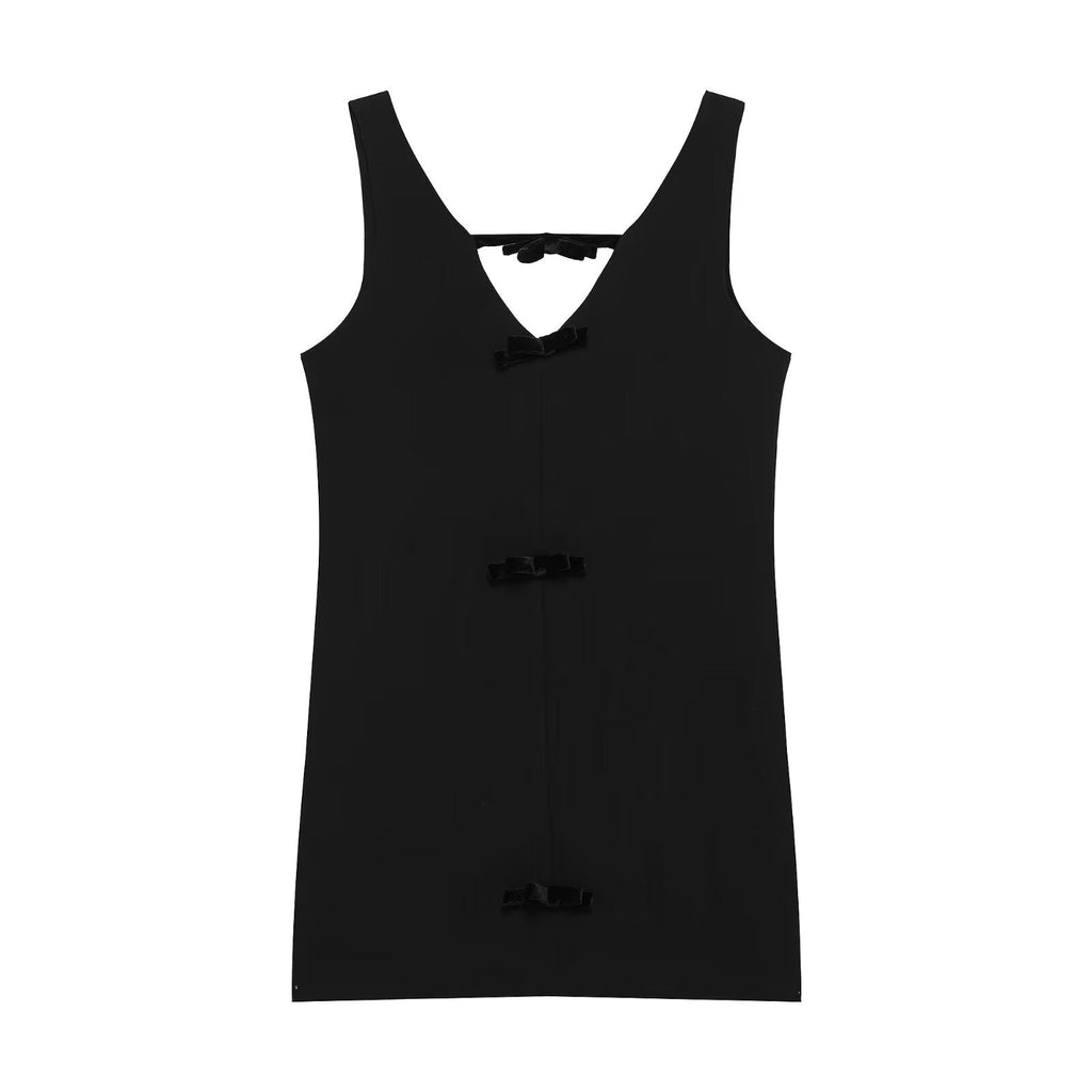 Sommerkleid aus Samt mit Schleifendekoration für Damen