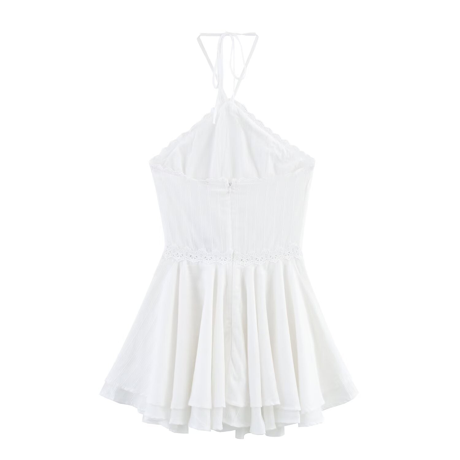 Robe Courte Sexy à Col Suspendu Style Net Rouge d'Été