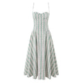 Robe longue froncée à taille haute et col licou, pour femme, vert doux, pour l'été, les vacances à la mer