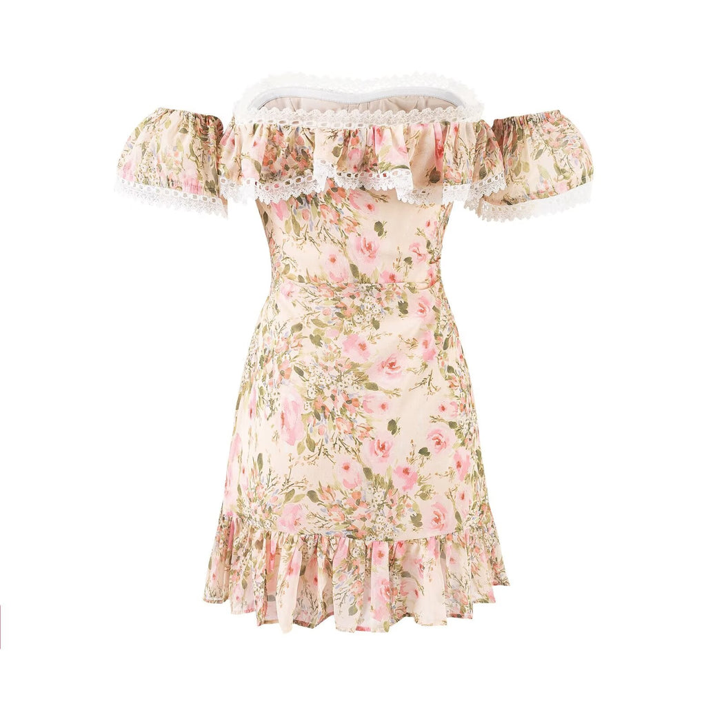 Robe d'été ajustée en dentelle florale pour les hanches