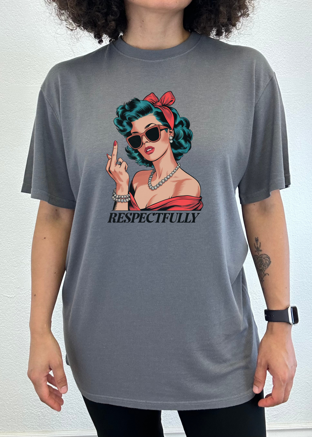 Respectfully Middle Finger Unisex Bamboo/Cotton Graphic T-Shirt - The7Letter