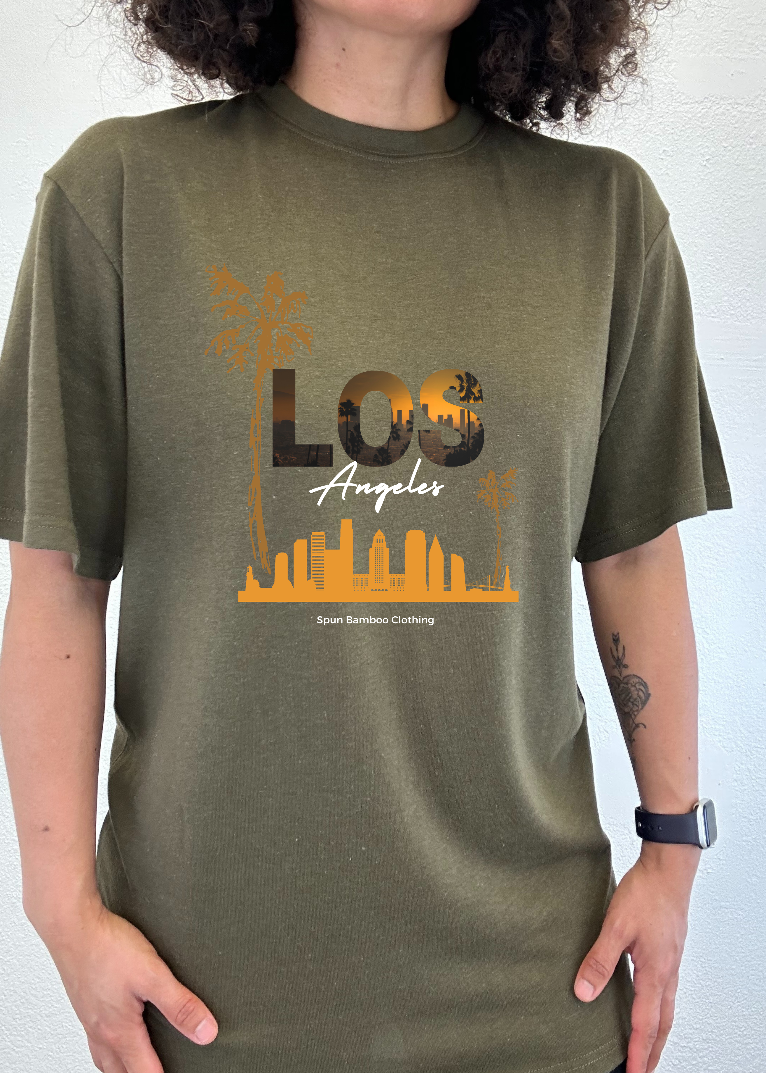 Los Angeles Unisex Bamboo Viscose/Organic Cotton Short Sleeve Graphic T-Shirt - The7Letter