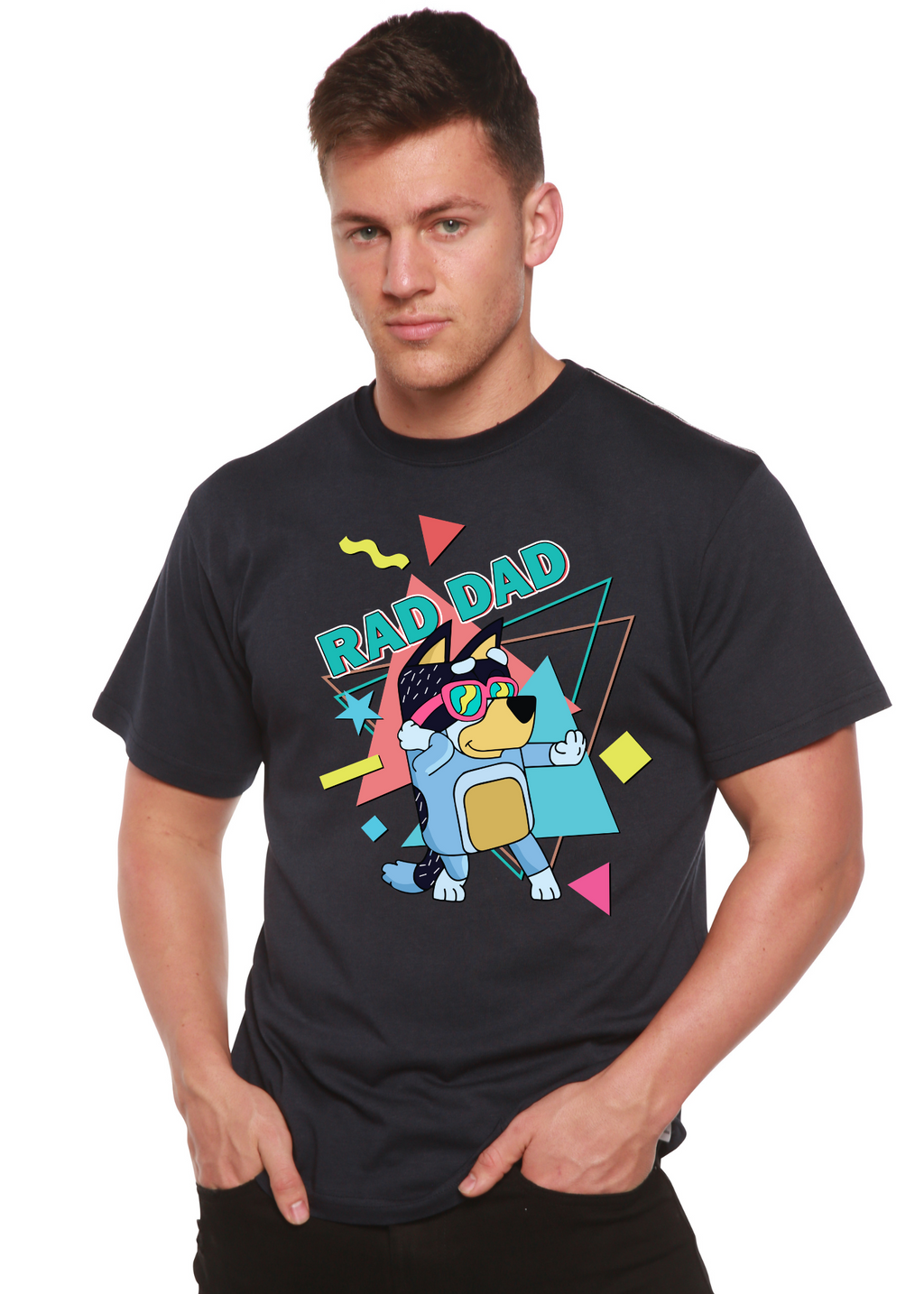 Rad Dad Bluey Men's Bamboo Short Sleeve Graphic T-Shirt - The7Letter